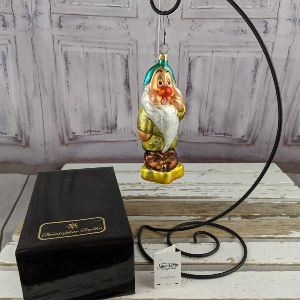 Radko snow white 7 dwarfs sleepy ornament‎ xmas tre